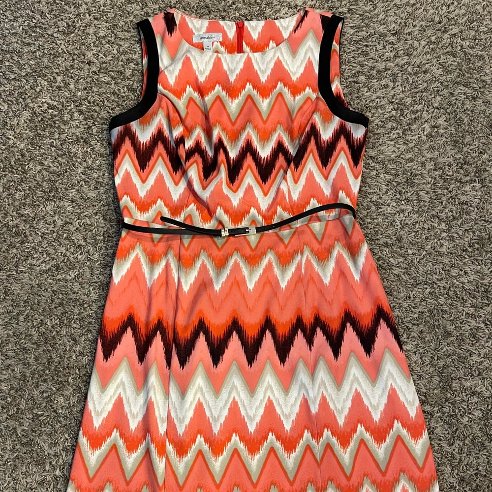 Dress Barn Orange and Black Professional Dress
